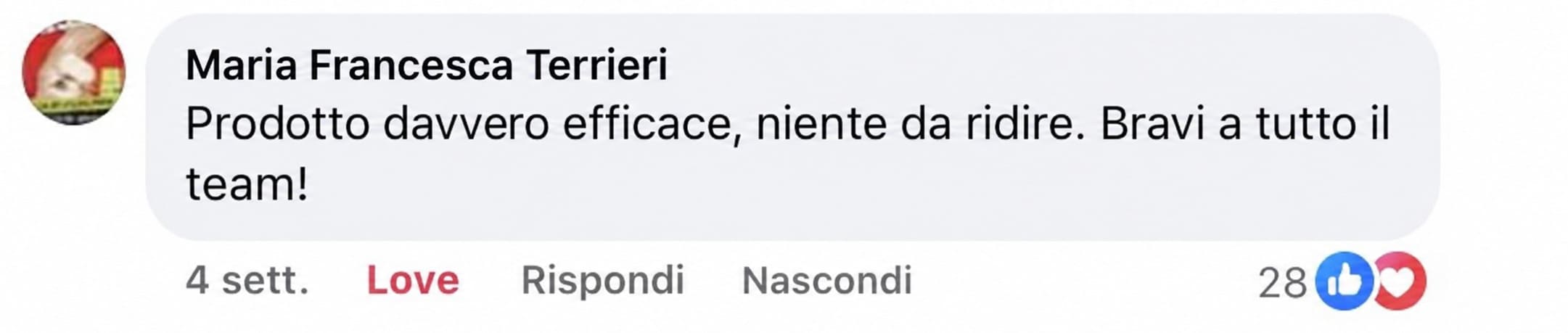 Recensione cliente Facebook