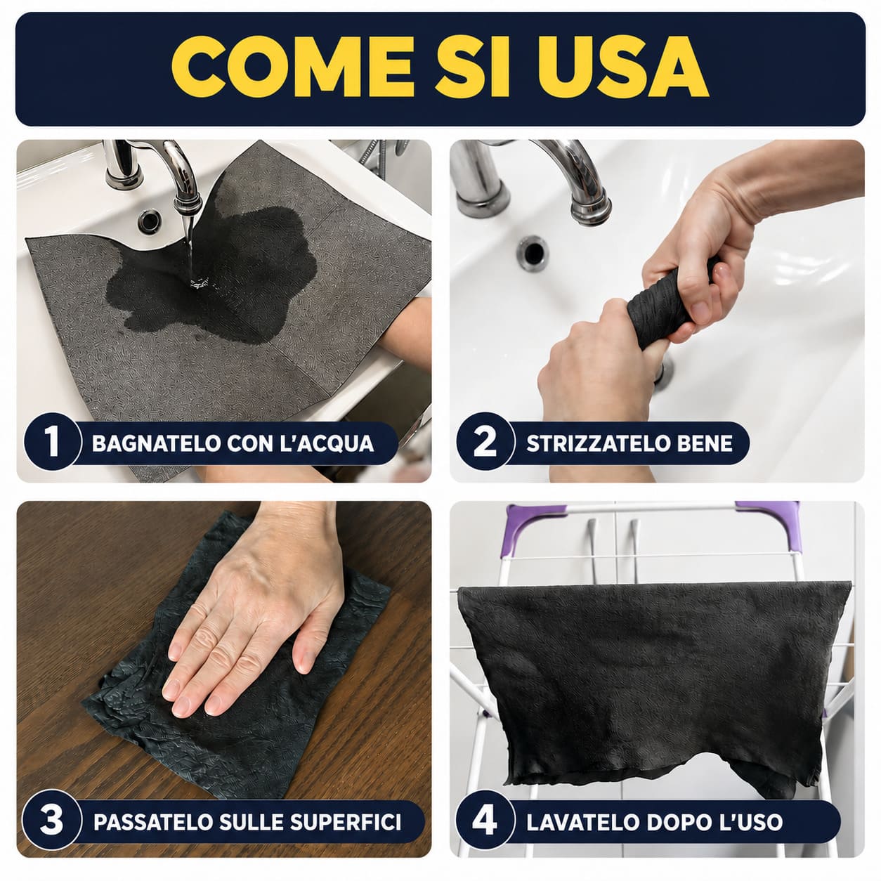 Come si usa il Panno Magico in 4 fasi