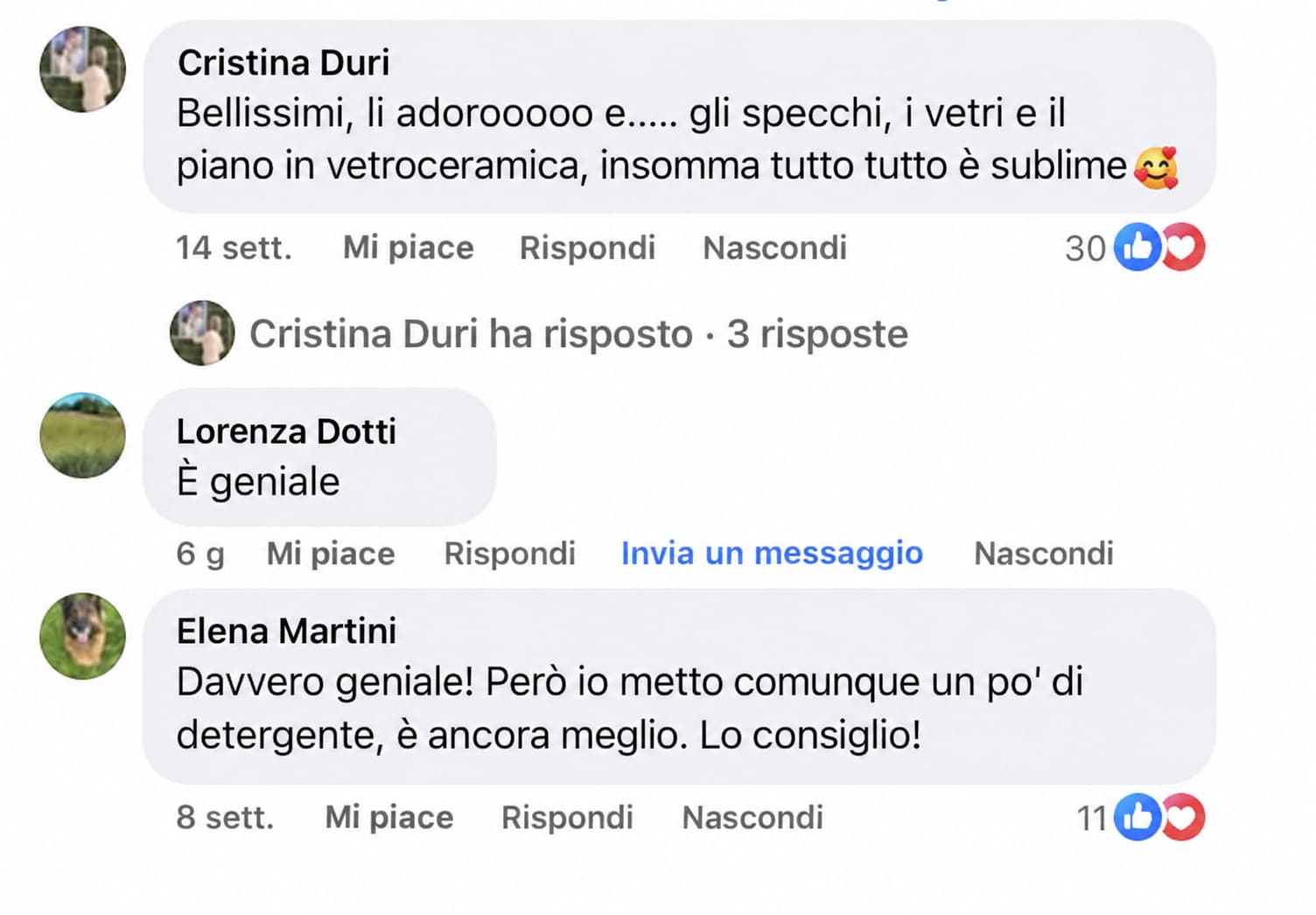 Recensione cliente Facebook