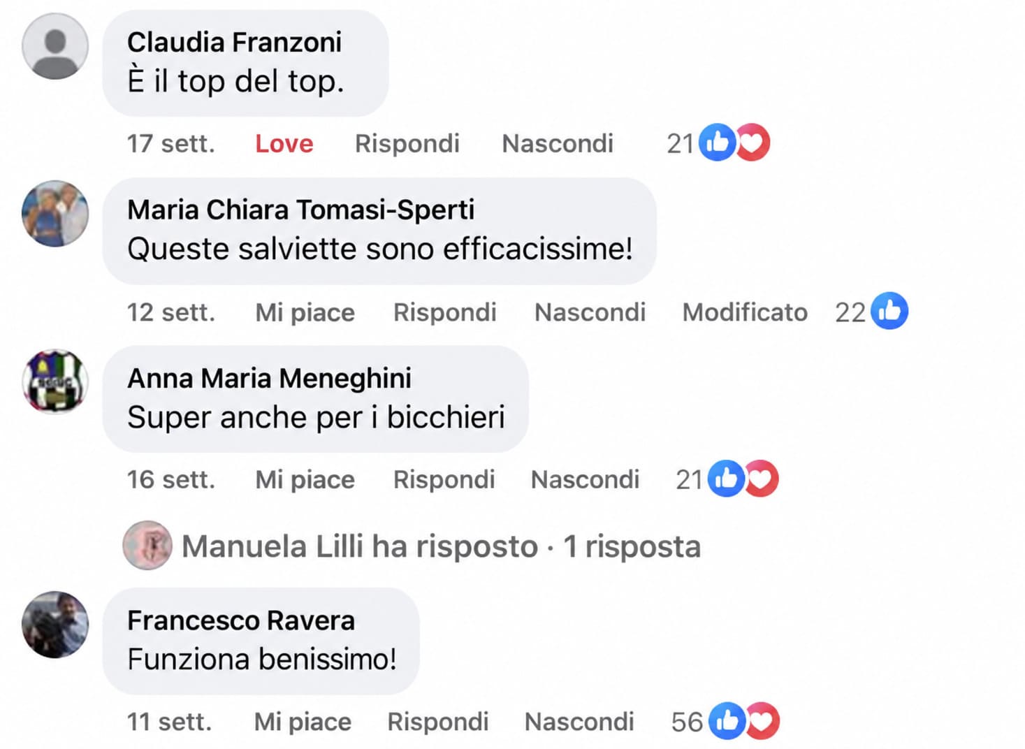 Recensione cliente Facebook